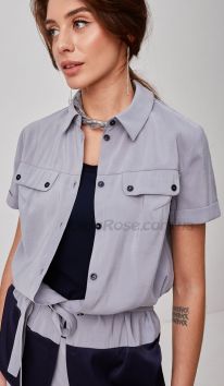 Блуза-сорочка на гудзиках сіра