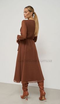 Сукня шифонова коричнево - вишнева