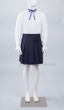 Біла блузка для дівчинки з оздобленням на манжетах