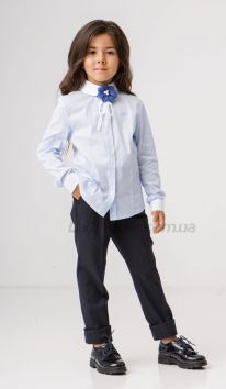Блузка блакитна в полоску для дівчинки