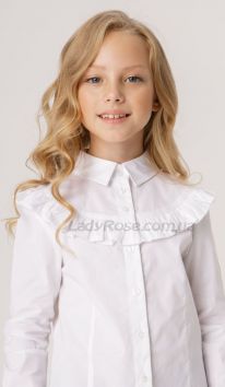 Блузка біла з рюшею для дівчинки