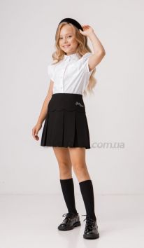 Блузка біла для дівчинки з коротким рукавом