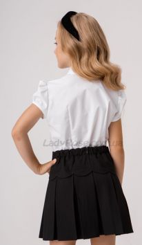 Блузка біла для дівчинки з коротким рукавом